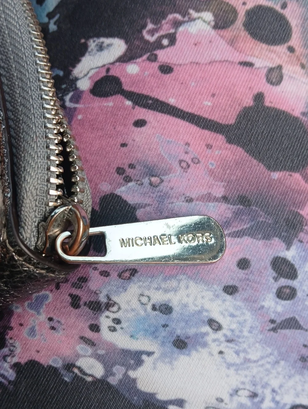 Michael Kors Metallic Silver Zip-Around Wallet